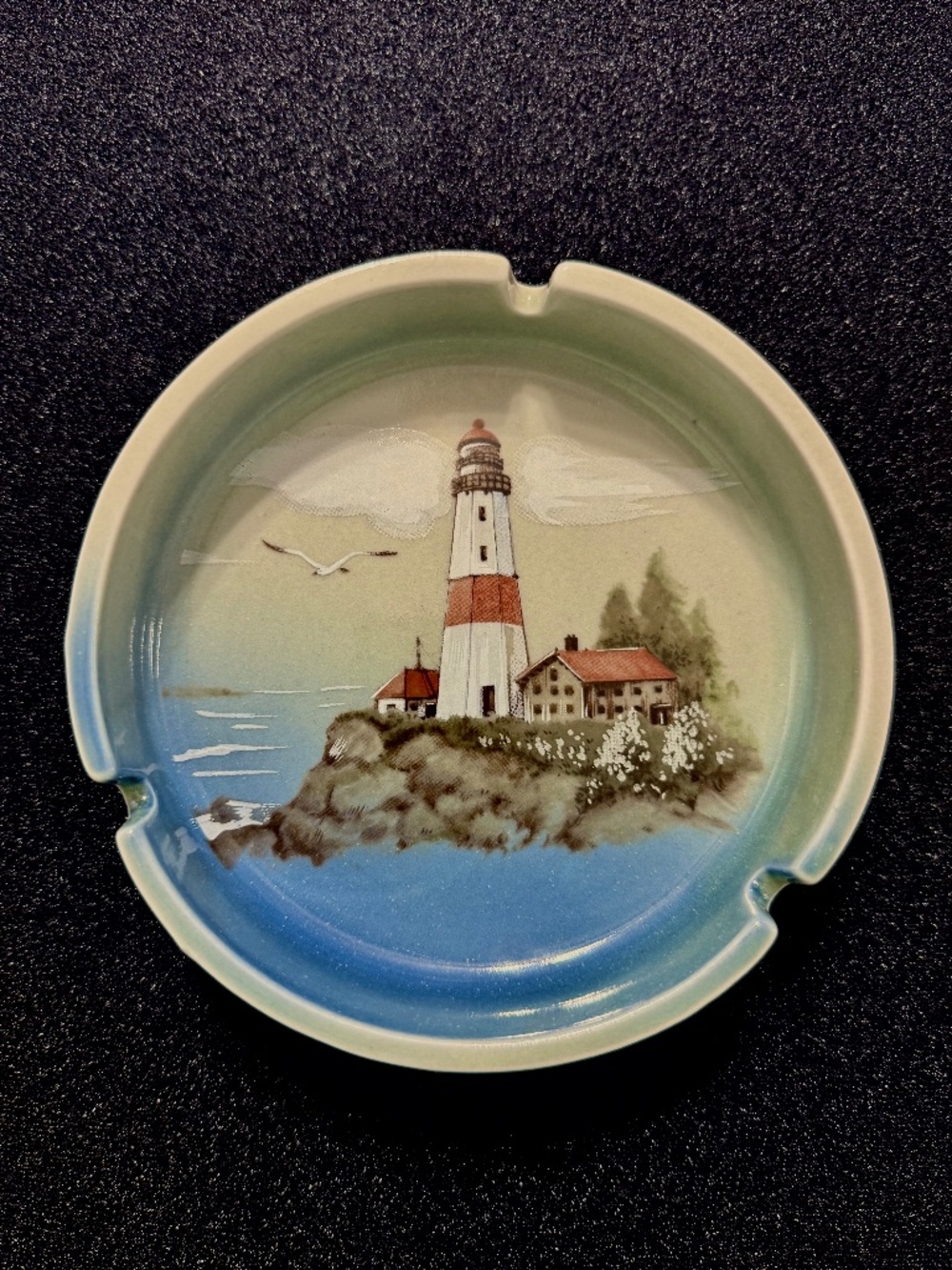 VTG Otagiri Ashtray Lighthouse/Nautical/Sea/Ocean/Cigarette/Trinket Dish/Japan